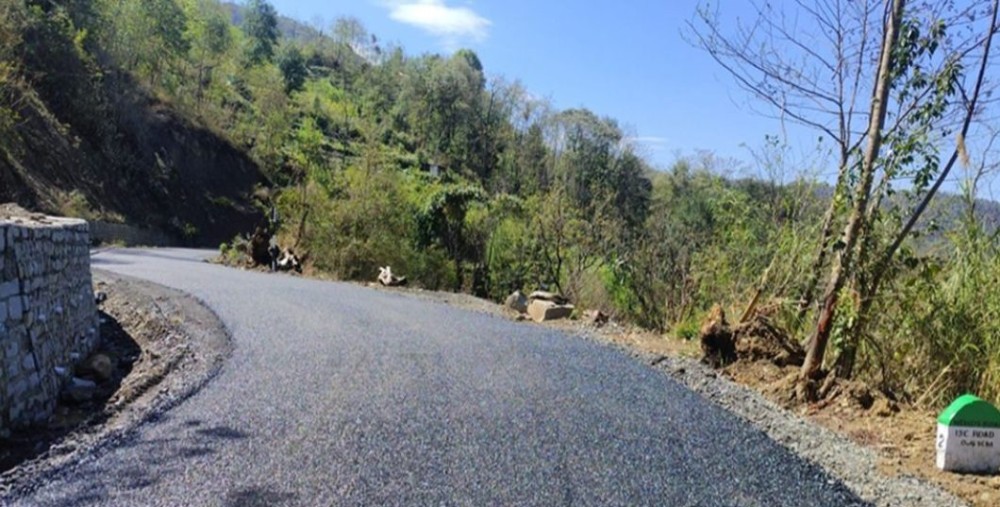 The newly paved 9.60-km Glory Peak Tourist Road in Phek district completed during the May–June period. (Photo Courtesy:  NEC)
